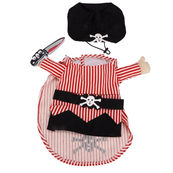 Riousery Pirate Pet Costume Set Festive Fun Dress Up Party Cosplay Pet Outfit Suitable for Dogs and Cats, S