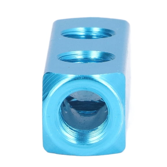 Riousery Pneumatic Manifold Block Splitter Aluminum Air Distribution Block Inline Fitting (AL-2 2-Way 5-Holes, G1/4 Thread, 2.56 inches / 65mm Total Length, Silver)