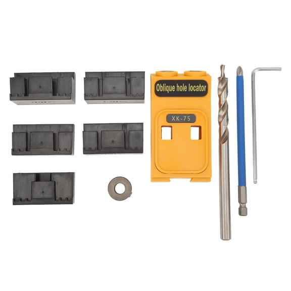 Riousery Pocket Hole Jig Kit 2 Hole Wood System Mini Tool Set for DIY Carpentry Projects 15 Degrees