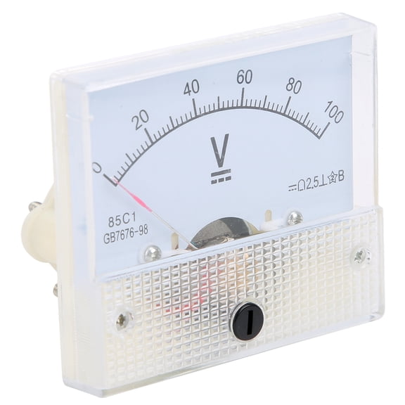 Riousery Pointer DC Voltmeter Panel Meter 85C1 0-100V High Accuracy Measuring Instrument for Power Distribution Cabinet 2.2x2.5 inches / 56x63 mm Professional Grade Electrical Equipment