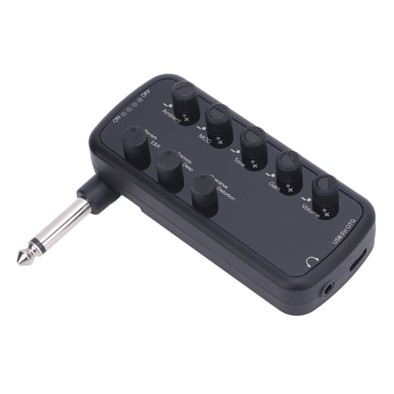 Riousery Portable Bass Headphone Amplifier Multi Effects Clean Overdrive Distortion Echo Reverb Chorus Tremolo Deep Bass Guitar Headphone Amp for Daily Practice