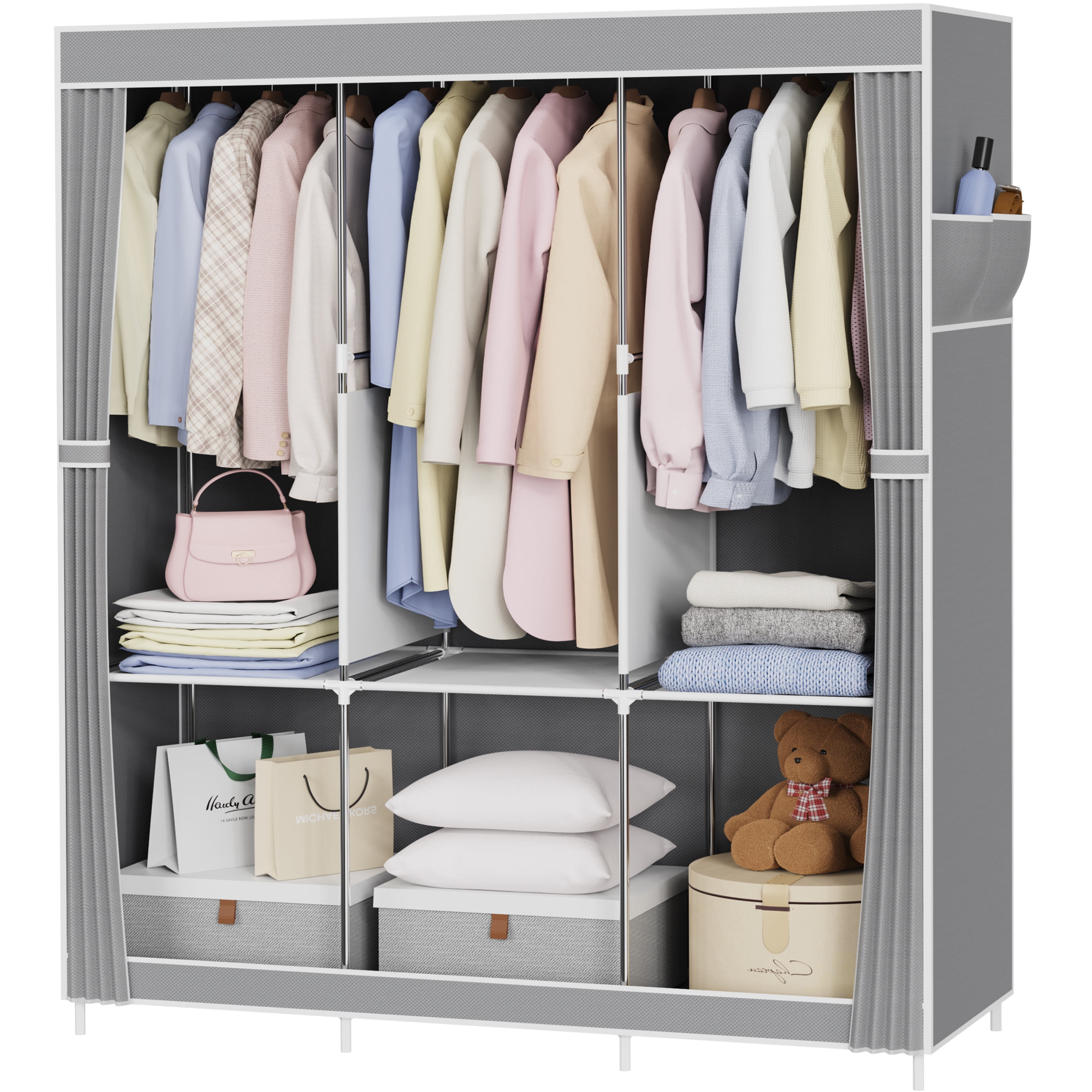 Riousery Portable Closet, 51 Inch Wardrobe Closet for Hanging Clothes 6