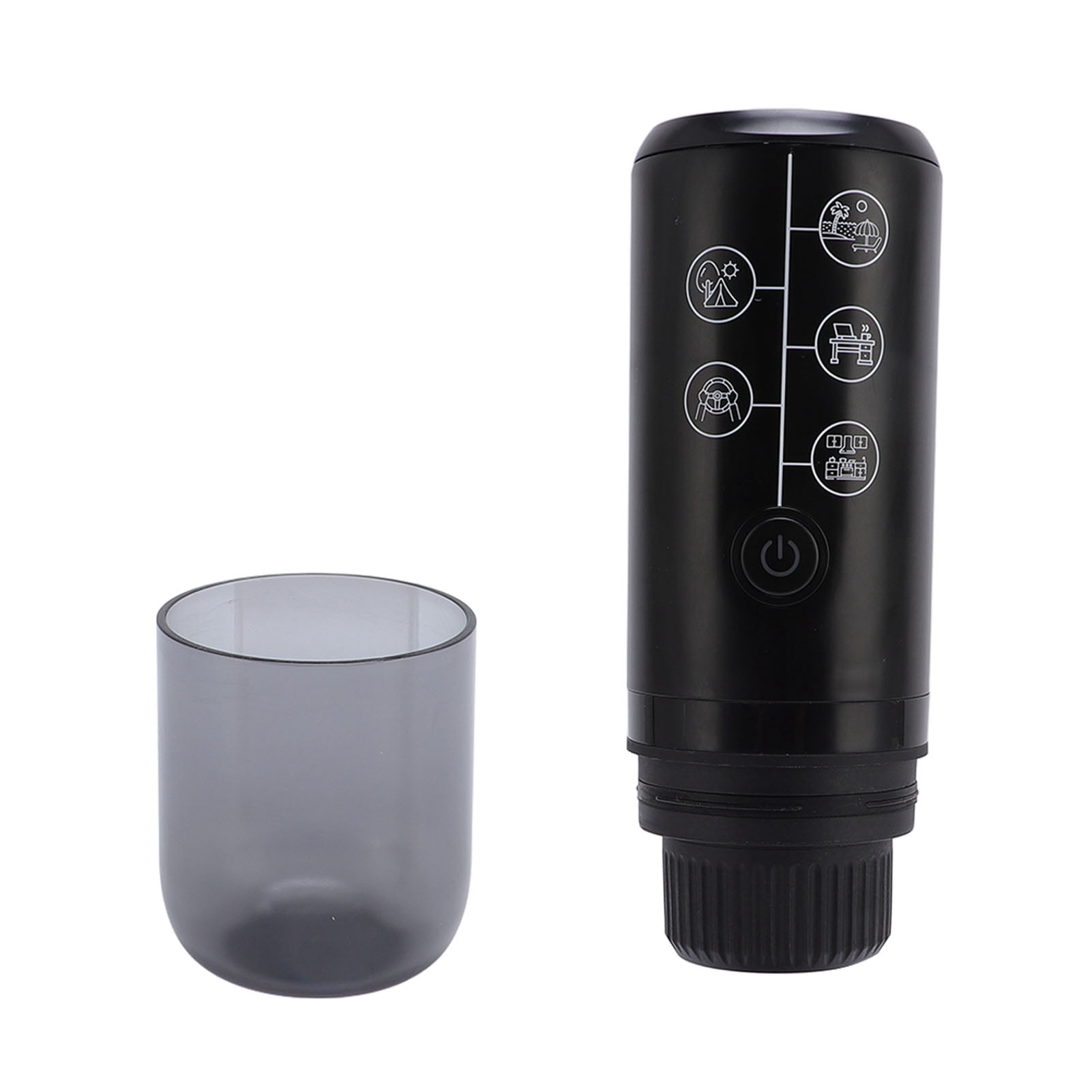Riousery Portable Coffee Maker 17Bar Electric Espresso Machine for Travel and Outdoor, Compatible with Powder and Capsules, BPA Free, 13.39 inches / 34 cm, Black
