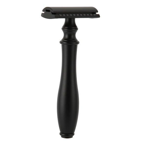 Riousery Portable Double Edge Razor Reusable Safety Black Manual Razor Hair Removal Knife for Home Salon (Without Blade) 4.72 inches / 12 cm