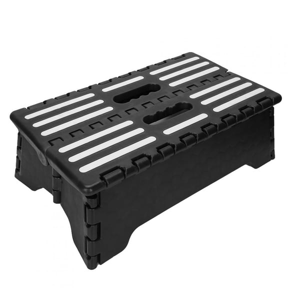 Riousery Portable Folding Step Stool Outdoor Non-Slip Elderly Mobility Assistant Stepping Platform Tool, Plastic Disability Aid for Adults, 15 inches / 38 cm, White