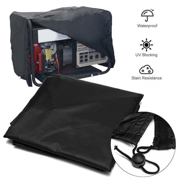 Riousery Portable Generator Cover Waterproof Protective Sun Shade UV Resistant 210D Oxford Cloth Drawstring Hook Loop Fasteners 30.7 x 23.62 x 20.86 inches