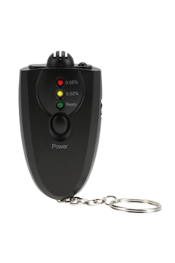 Portable Keychain LED Alcohol Breath Tester with Torch Function Black (2.8 inches / 7.1 cm)
