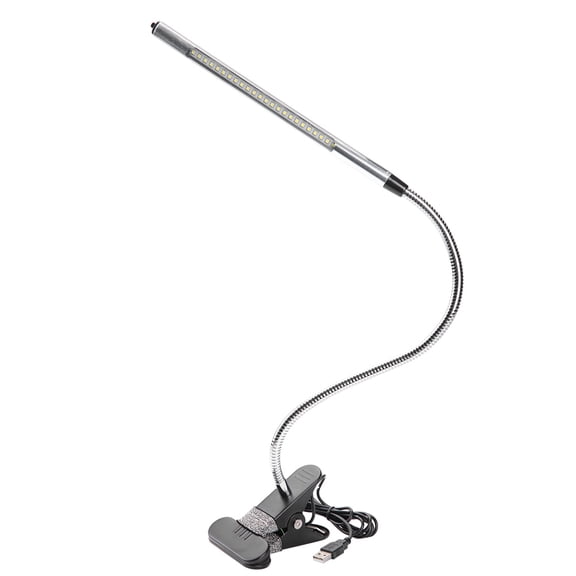 Riousery Portable USB LED Clip Table Lamp, Adjustable Desk Light for Tattoo, Manicure and Makeup, Professional 360 Degree Flexible Neck Eye-Protection Clamp Light, Black, 13.39 inches / 34 cm
