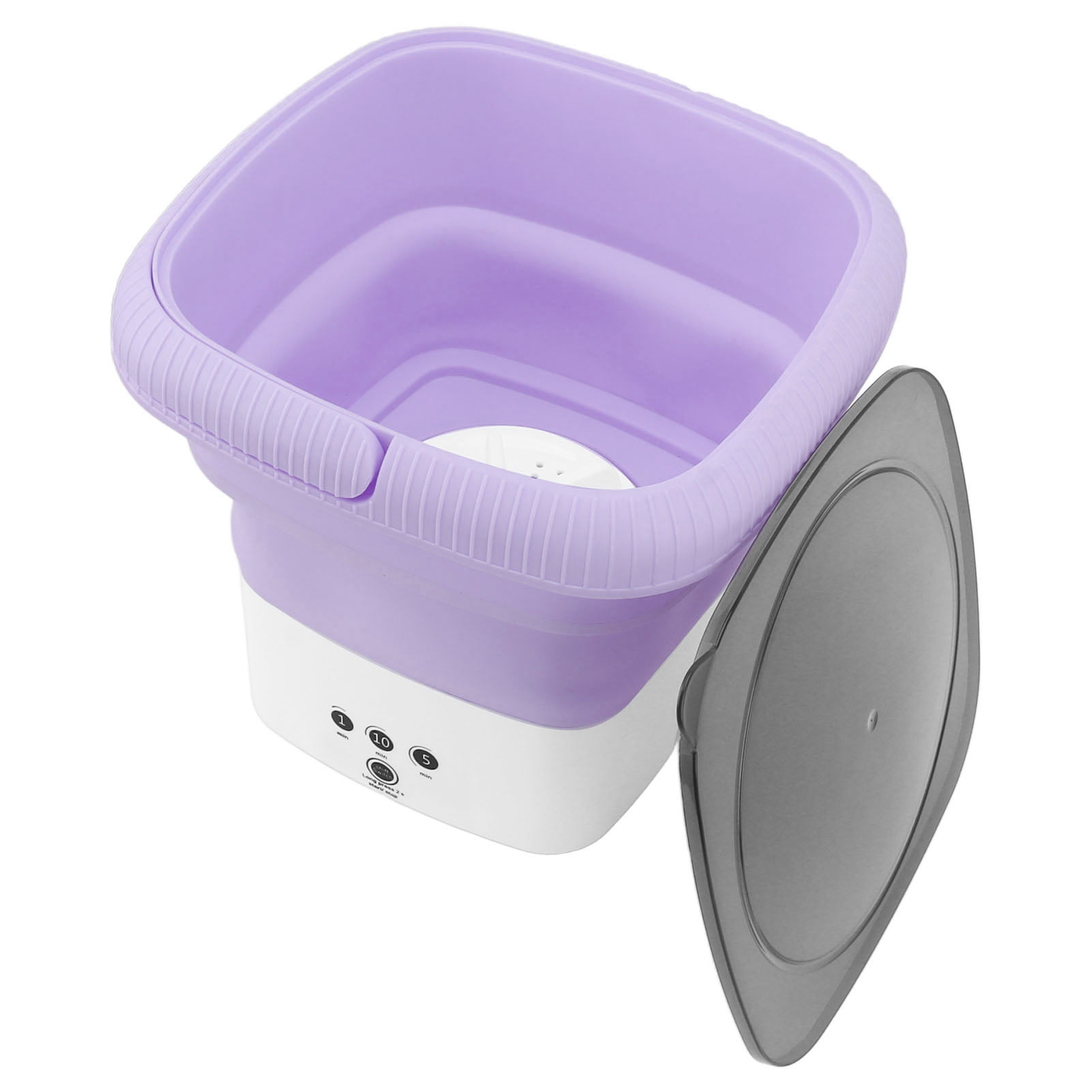 Riousery Portable Washing Machine, Foldable Mini Small Portable Washer 10.6x10.2in / 27x26cm with Spin Dry for Apartment, RV, Travel, Purple