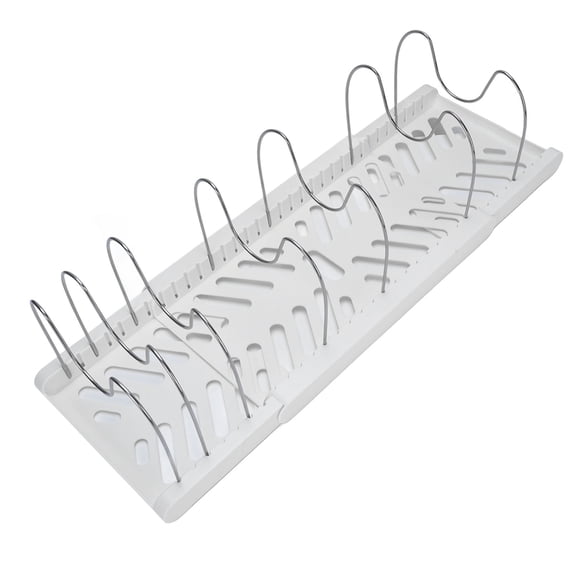 Riousery Pots and Pans Organizer Expandable Cookware Rack Adjustable Pan Organizer for Kitchen White