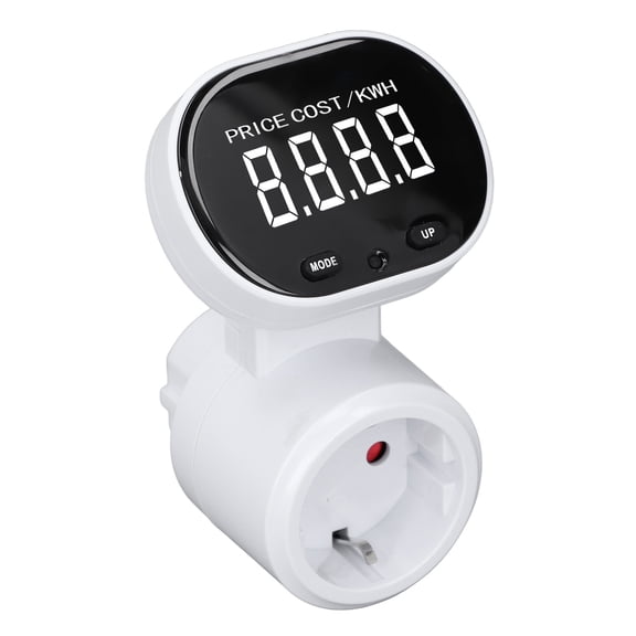 Riousery Power Meter Plug Backlight LCD Display Watt Meter Overload Guard Household Electricity Usage Tester Energy Monitor 220V EU Plug PC Material 5.12 inches / 13 cm