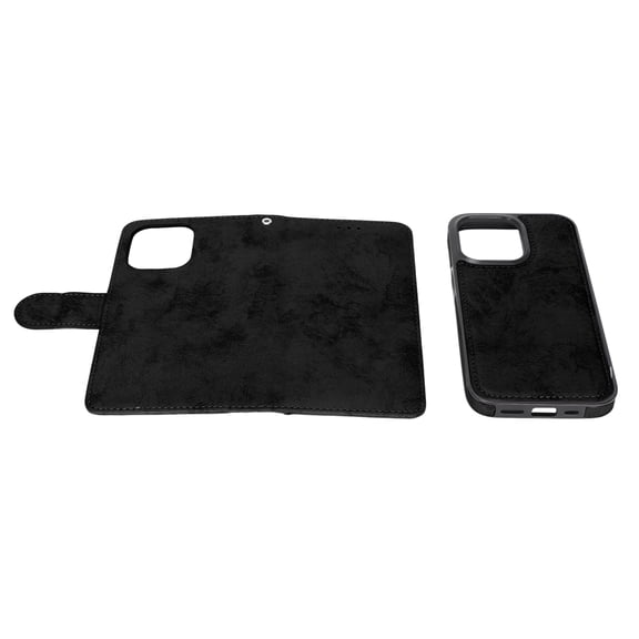 Riousery Premium 2 in 1 Wallet Flip Phone Case Magnetic Removable PU Leather Protective Back Cover with Lanyard for iPhone 13 Pro 6.1 inches / 15.5 cm Black