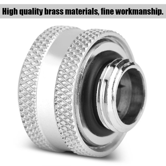 Riousery Premium 4 Pieces Pack Water Cooling Compression Fitting for Rigid Acrylic Tube OD 16mm / 0.63 inches PC Case Modding High Performance Sealing Silver