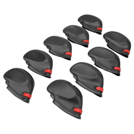 Riousery Premium 9 Pieces Black Durable PVC Golf Club Head Protective Cover Set Universal Fit Irons Golfer Accessories Weather-Resistant Sleeve Protectors for Men and Women (4.7 inches / 12 cm)