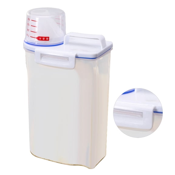 Riousery Premium Airtight Rice Storage Container Portable Food Grade PP Plastic Compact Dry Food Bin Dispenser with Measuring Cup for Kitchen Organization Transparent Color (2kg / 4.4 lbs)