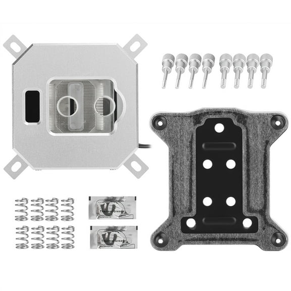 Riousery Premium CPU Water Cooler Block with LCD Temperature Display VA Screen Dual Unit Compact Design 2.4x2.4 inches / 60x60mm Copper Base Plate Advanced PC Desktop Liquid Cooling System Accessory