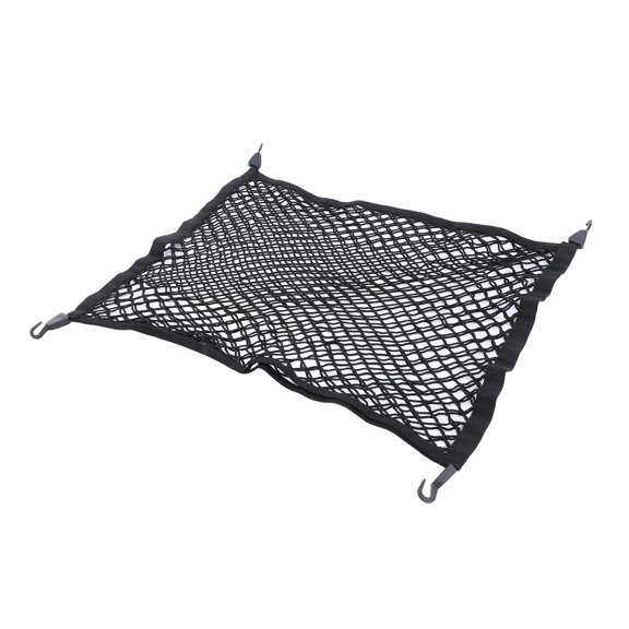 Riousery Premium Car Nylon Elastic Mesh 4 Hook Rear Trunk Cargo Storage Net Holder Replacement for Tesla Model X 2015 to 2023, Black Organizer, Length 11.81 inches / 30 cm, Helps Keep Items Secure