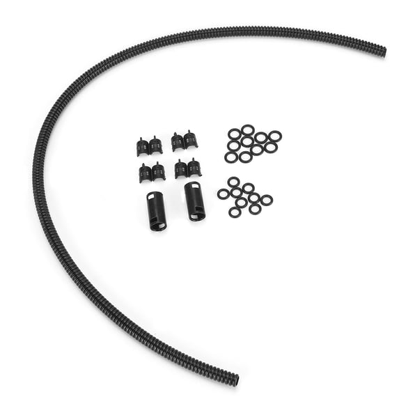 Riousery Premium Corrugated Windshield Washer Hose Kit, 50cm (19.7 inches / 50.0 cm) Universal Car Window Washer Sprayer Tube Fluid Line Replacement Connector with 2 Mounting Accessory Packs