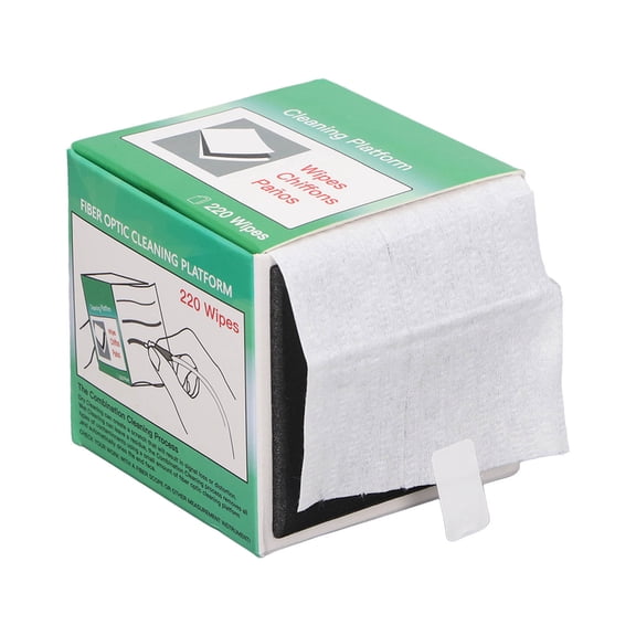 Riousery Premium Fiber Optic Cleaning Wipe Dust Free Cleaner Paper Dry and Wet Use Lint Free Connector Surface Cleaning Platform Cloths for Laboratory and Network Equipment 220 Sheets / 1 Box