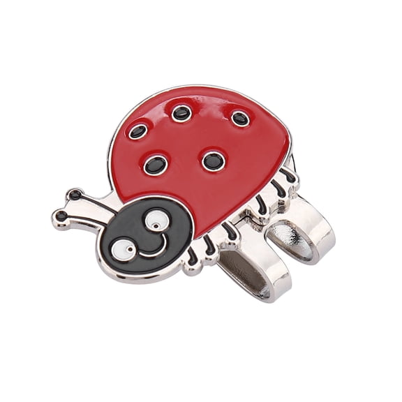Riousery Premium Golf Hat Clip with Magnetic Ball Marker Detachable Stainless Steel Golfing Accessory for Men and Women, Unique Ladybug Design Pattern, Size 1.4 Inches / 35.5 mm (1 Pack)