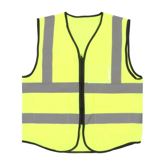 Riousery Premium High Visibility Reflective Safety Vest with Pocket Breathable Mesh Polyester Security Workwear Worker Engineer Yellow M 1 Count