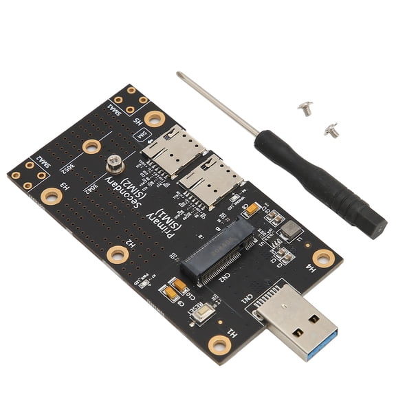 Riousery Premium M.2 to USB 3.0 Adapter Push Connector for Dual NANO SIM Card Slot Computer 3G/4G/5G Module Replacement Part (3.4 x 1.8 in / 86 x 46 mm)