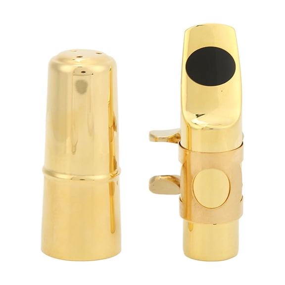 Riousery Premium Metal Alto Saxophone Mouthpiece Kit No.6 Size with Cap and Cushions Musical Instruments Accessories Golden Finish Professional Grade For Alto Sax Players[cite: 1]