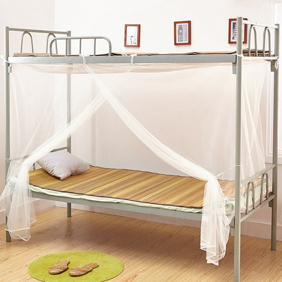 Riousery Premium Mosquito Net Insect Mesh Net Square Single Bed Protect Netting Cover for Student Dormitory, Breathable Polyester Bed Canopy Netting, 74.8 x 35.4 x 59.1 Inches / 190 x 90 x 150 cm