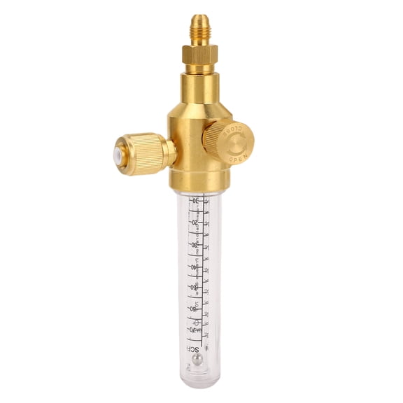 Riousery Premium Nitrogen Flow Indicator Pure Copper Double Scale 10-70 SCFH Gas Flow Meter With 1/4in Thread Inlet Outlet Connection High Accuracy Testing Tool 0386-0849
