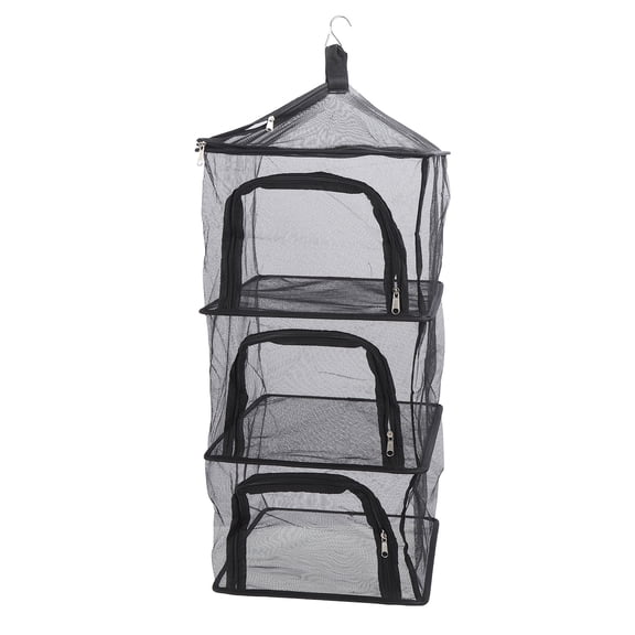 Riousery Premium Outdoor 4 Layer Drying Rack Folding Hanging Mesh Net and Food Dehydrator Grid for Camping Cookware, Picnic Tabletop Gear, and Fresh Vegetables (16.9 x 15.7 Inches / 43 x 40 cm)