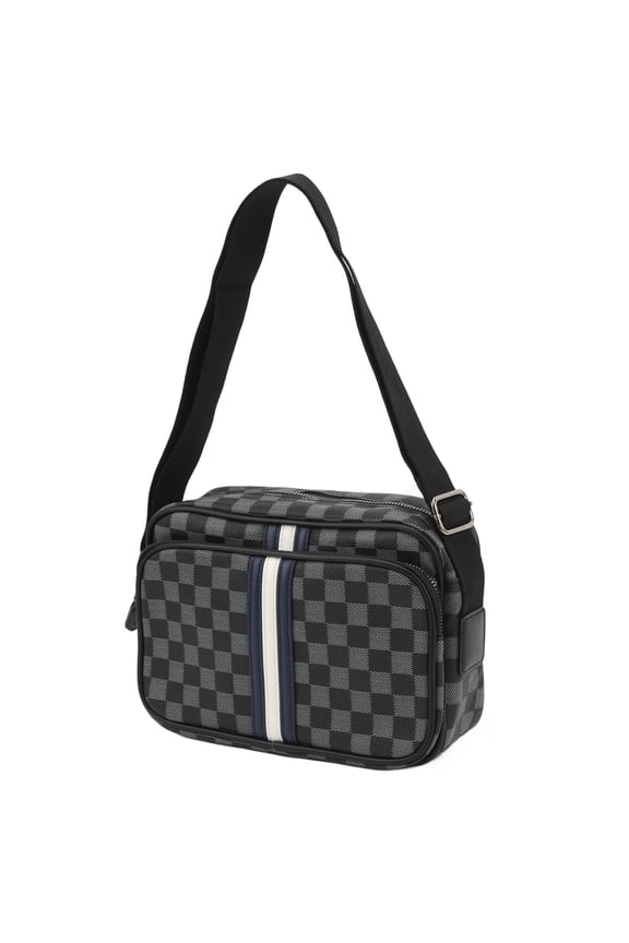 Premium PU Leather Messenger Bag Layered Storage Large Capacity Zipper Closure Stylish Commute Shoulder Purse for Everyday Use, 9.8x6.7x3.5 inches / 25x17x9 cm