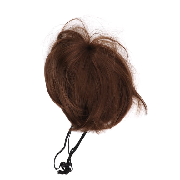 Riousery Premium Pet Wig Dog Cosplay Hair Wig with Adjustable Elastic Band for Creative Halloween Christmas Party Costumes Fun Role Play, Brown Short Hair, 11.8-23.6 inches / 30-60 cm Girth
