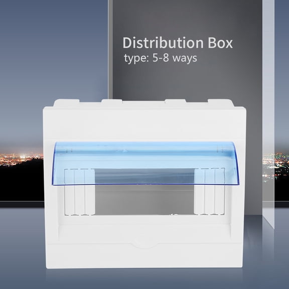 Riousery Premium Plastic Distribution Protection Box For 5-8 Ways Circuit Breaker, Durable Indoor Wall Mount Surface Panel With Transparent Blue Cover, 6.6 inches / 16.8 cm[cite: 1]