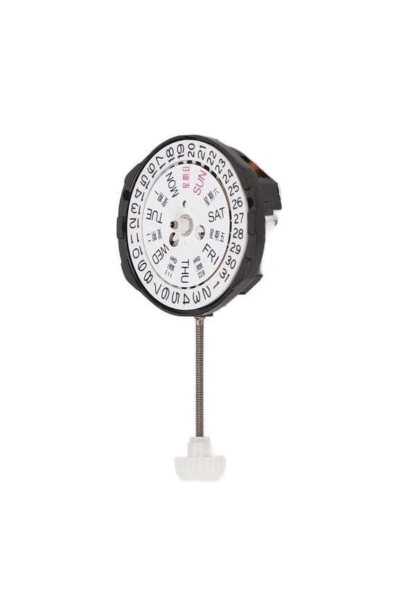 Premium Quartz Watch Movement Alloy SL25 3 Hands Day Date Dual Calendar Replacement Accessory Part for Watch Repair Tool Kit, 18.5mm / 0.73 inches Outer Diameter, No Battery Included