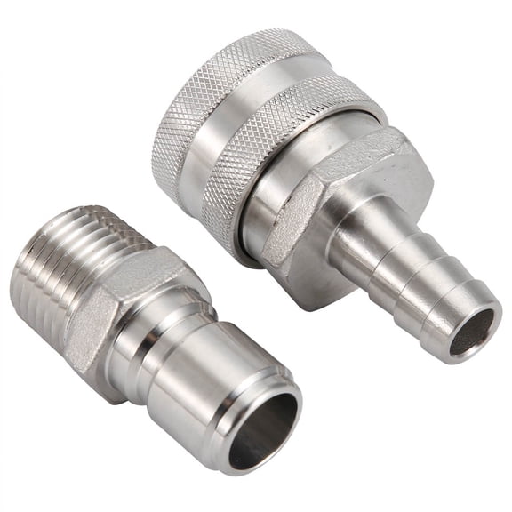 Riousery Premium Stainless Steel Homebrew Brewing Quick Disconnect Set 1/2" BSP (2.54 cm) Universal Male and Female Beer Fitting Connector for Home Brewing Line