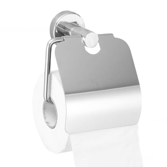 Riousery Premium Stainless Steel Wall Mounted Toilet Paper Holder with Dust Lid for Bathroom, Modern Rustproof Tissue Roll Rack (5.71 x 4.57 Inches / 14.5 x 11.6 cm)