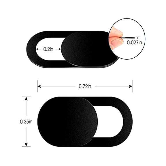 Riousery Premium Ultra-Thin Camera Privacy Protection Cover Black 6-Piece Set for Computers Laptops and Tablets Easy Installation High Quality ABS Webcam Blocker 0.03 inches / 0.07 cm Thick