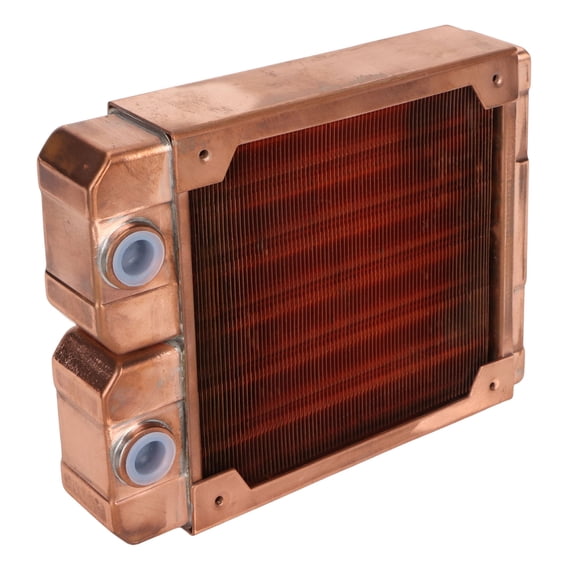 Riousery Premium Water Cooling Radiator Red Copper 7mm Round Pipe G1/4 Thread Liquid Heat Exchanger Custom PC Cooling System for Computer Desktop with 6.1 inches / 15.5 cm Dimensions