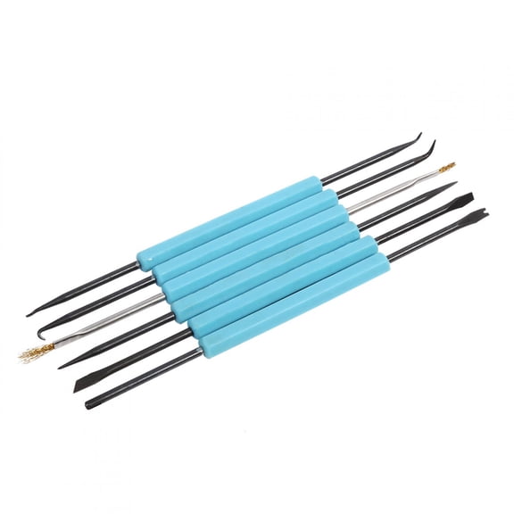Riousery Professional 6-Piece Solder Assist Disassembly Tools Set, Double-Sided Soldering Aid Repair Kit in Blue, Essential Circuit Board Maintenance & Precision Welding Tools, 6.7 inches (17 cm)
