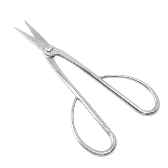 Riousery Professional 8.7 Inches / 22cm Stainless Steel Leaf Bud Pruning Scissors Sharp Edge Bonsai Modeling Tools for Gardening and Narrow Area Branch Trimming Silver