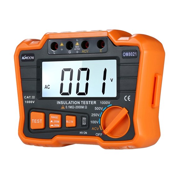 Riousery Professional Digital Insulation Resistance Tester DCV ACV Meter 1000V Megohmmeter Voltmeter with LCD Backlight Display (6.7 x 4.9 x 2.4 inches / 17.0 x 12.5 x 6.0 cm)