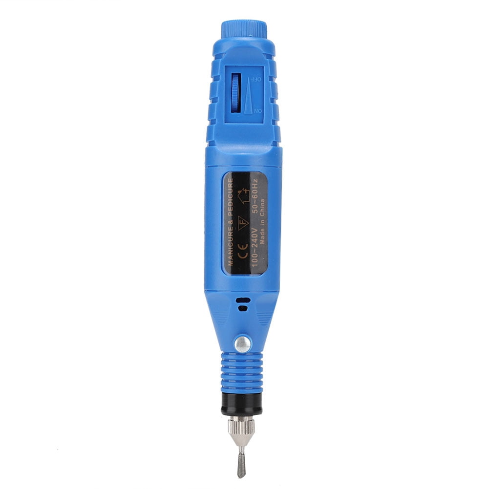 Riousery Professional Electric Manicure Nail Toe Drilling Machine with 30Pcs Grinding Head Set, High Speed Portable Efile for Acrylic Nails and Gel Polish Removal, 100-240V Blue (8.6 inches / 22 cm)