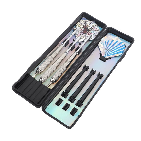 Riousery Professional Metal Tip Darts Set, Iron and Aluminum Lightweight Steel Tip Darts with Enhanced Grip, Portable Case Included for Bristle Dartboards, 4.27 oz / 121g