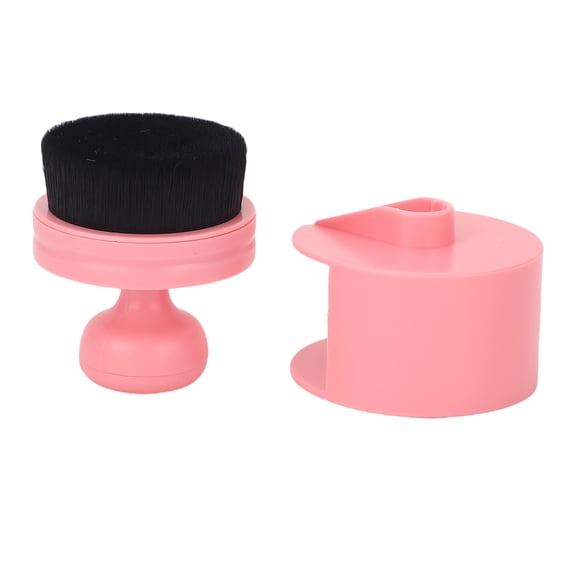 Riousery Professional Nail Dust Brush Round Handle Flat Head Fluffy Soft Nail Art Dust Powder Remover Cleaning Brush Makeup Tool for Beginners and Salons, Pink (7.08 inches / 18.0 cm)