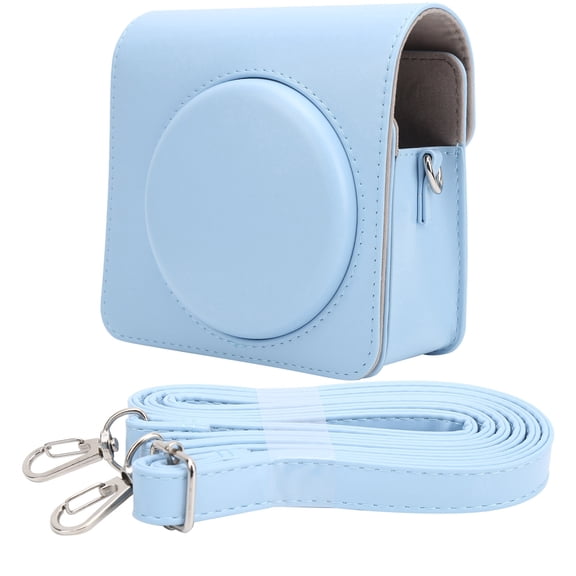 Riousery Protective Camera Case PU Leather Shoulder Bag with Removable Strap Compatible with Fujifilm Instax Square SQ1 Instant Camera, Stylish Dust-Proof Cover for Outdoor Travel Photography, Blue