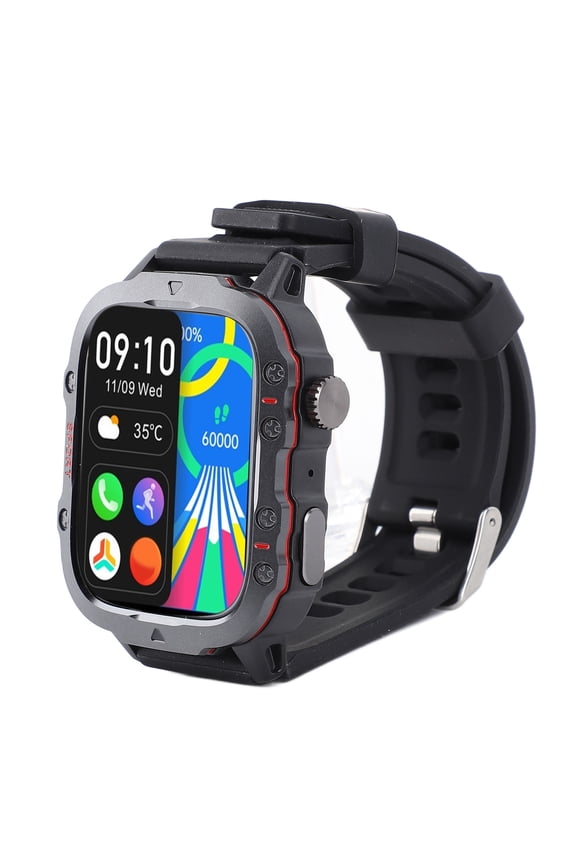 QX11 Smart Watch 30m Water Resistant BT Sport Watch with 1.96 Inch TFT Full Touch Screen Smartwatch for Android iOS Long Battery Life Health Fitness Tracker, Black (10 in / 25.4 cm)