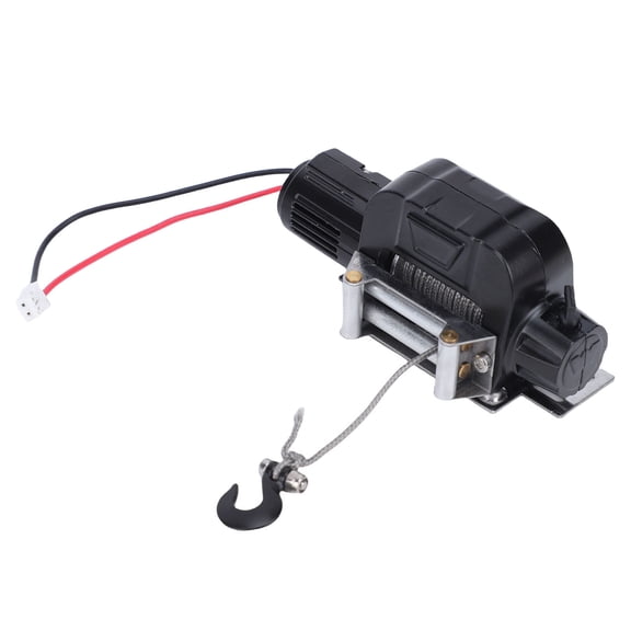Riousery RC Car Metal Winch High Strength Alloy High Simulation Electric Winch for 1/10 RC Crawler Car Accessories Black (4.72 inches / 12 cm)