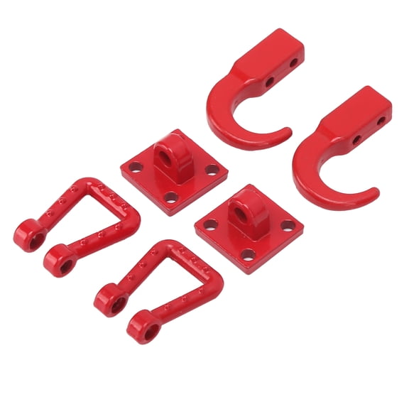 Riousery RC Car Trailer Metal Towing Buckle Tow Hooks D Shackles Set for Tamiya CC01 Axial SCX10 1/10 Scale RC Crawler Upgrade Parts Replacement Accessory Kits in Vibrant Red (2.0 oz / 56.7 g)