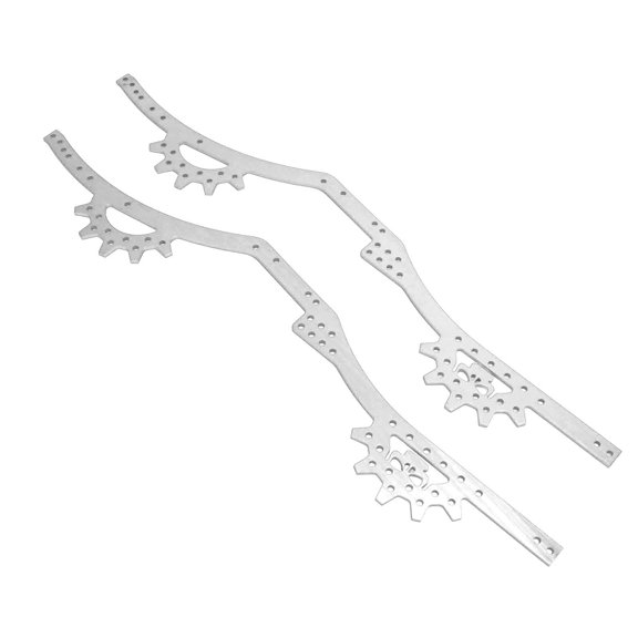 Riousery RC Chassis Frame Rails Aluminum Alloy Adjustable Wheelbase RC Chassis Rails for Axial SCX10 II 1/10 RC Car Silver 16.54 inches / 42 cm