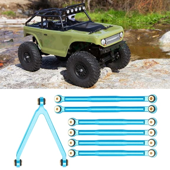 Riousery RC Pull Rod Aluminum Alloy Linkage Arm Ends Connector Set for Axial SCX24 90081 1/24 RC Car Blue Toy Replacement Accessories (2.5 inches / 64 mm)